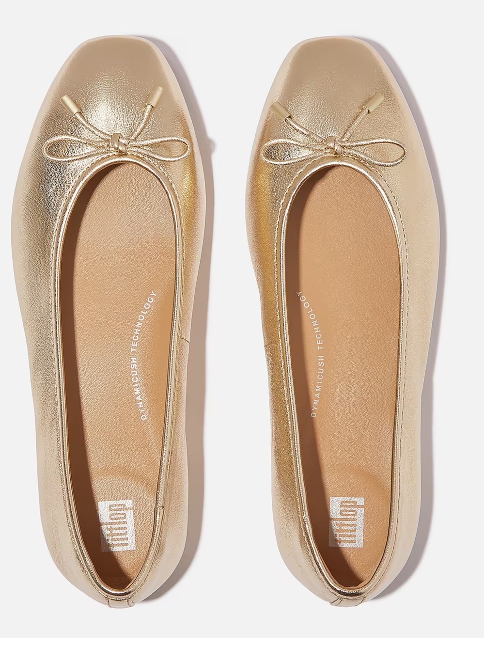 Fitflop y DELICATO BOW Gold Metallic Ballet Flats with Bow Trim - Picture 11 of 13